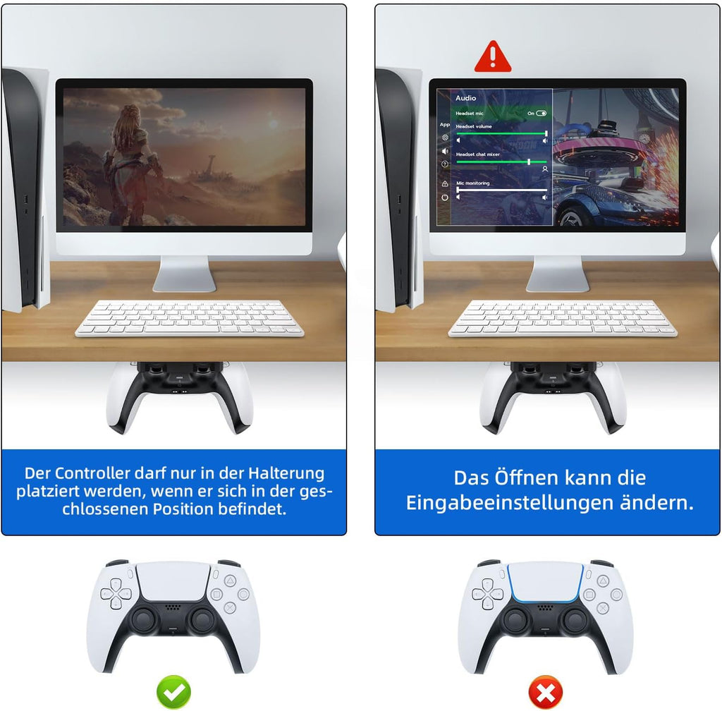 Controller Halter unter Tisch selbstklebend fuer PS5 PS4 Aufbewahrung