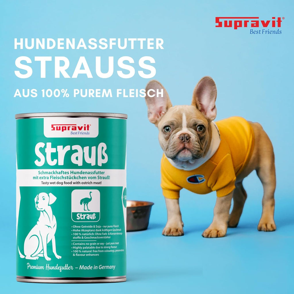 Supravit Hundefutter Nass Fisch & Lachs 12× getreidefrei, verschiedene Sorte