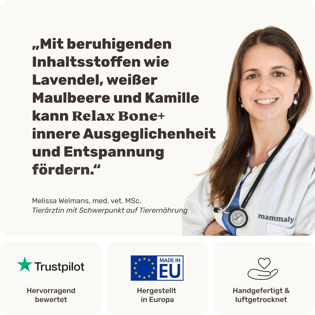Mammaly Relax Bone Kauknochen 12 cm Rinderhaut Kamille Lavendel