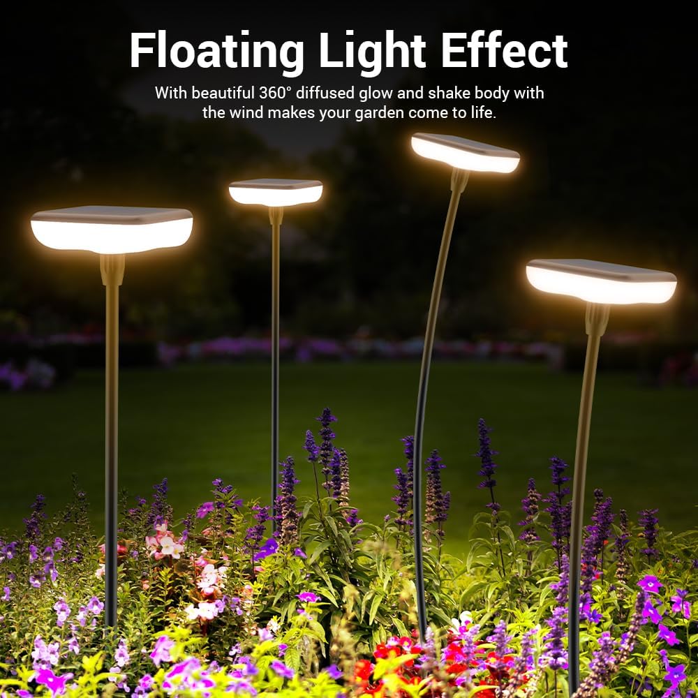 4er LED Solarlampen fuer Garten Aussen IP65 34 lm Warmweiss 1000mAh Wasserdicht