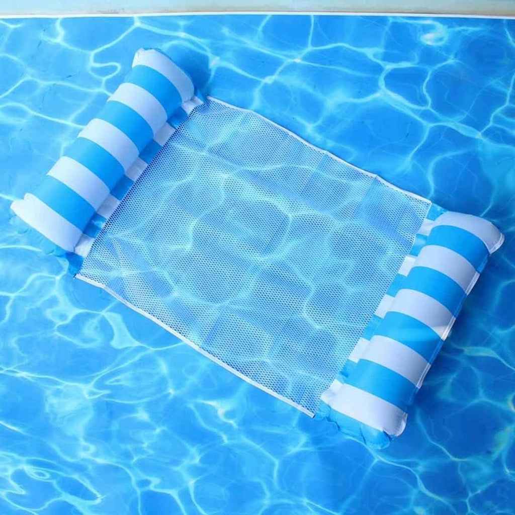 Aufblasbare Wasserhaengematte 4-in-1 Pool Luftmatratze mit Netz, 2er-Set