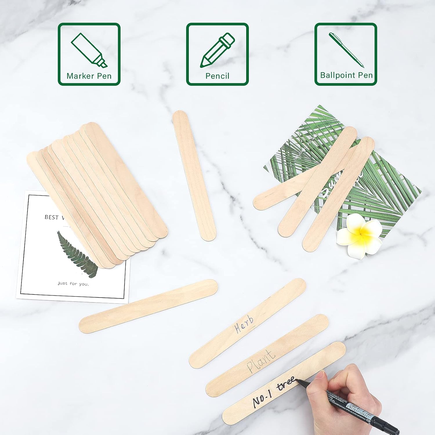 Kinglake 100 Holz-Pflanzschilder 15 cm wetterfest Garten Beet Beschriftung