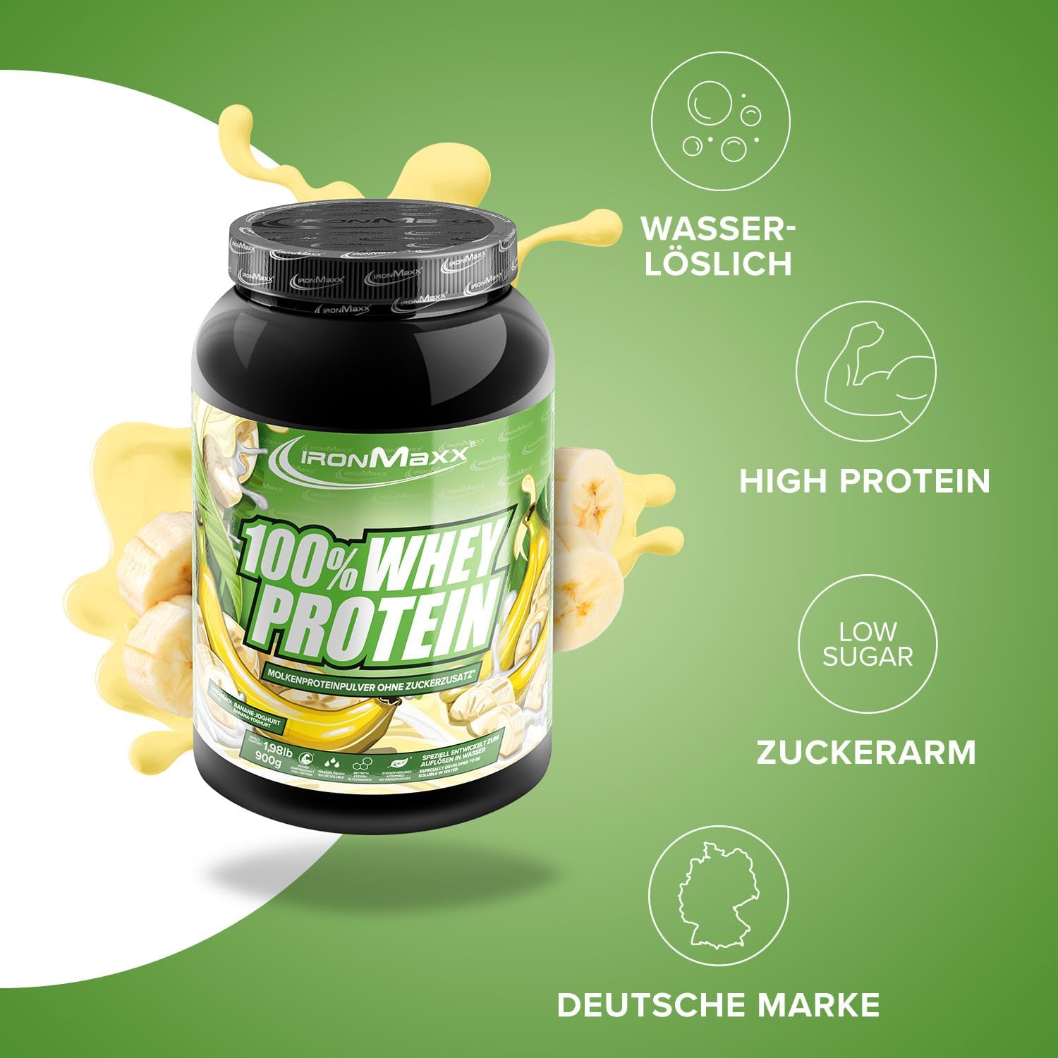 IronMaxx Whey Protein Milk Chocolate Pulver Muskelaufbau verschiedene Sort