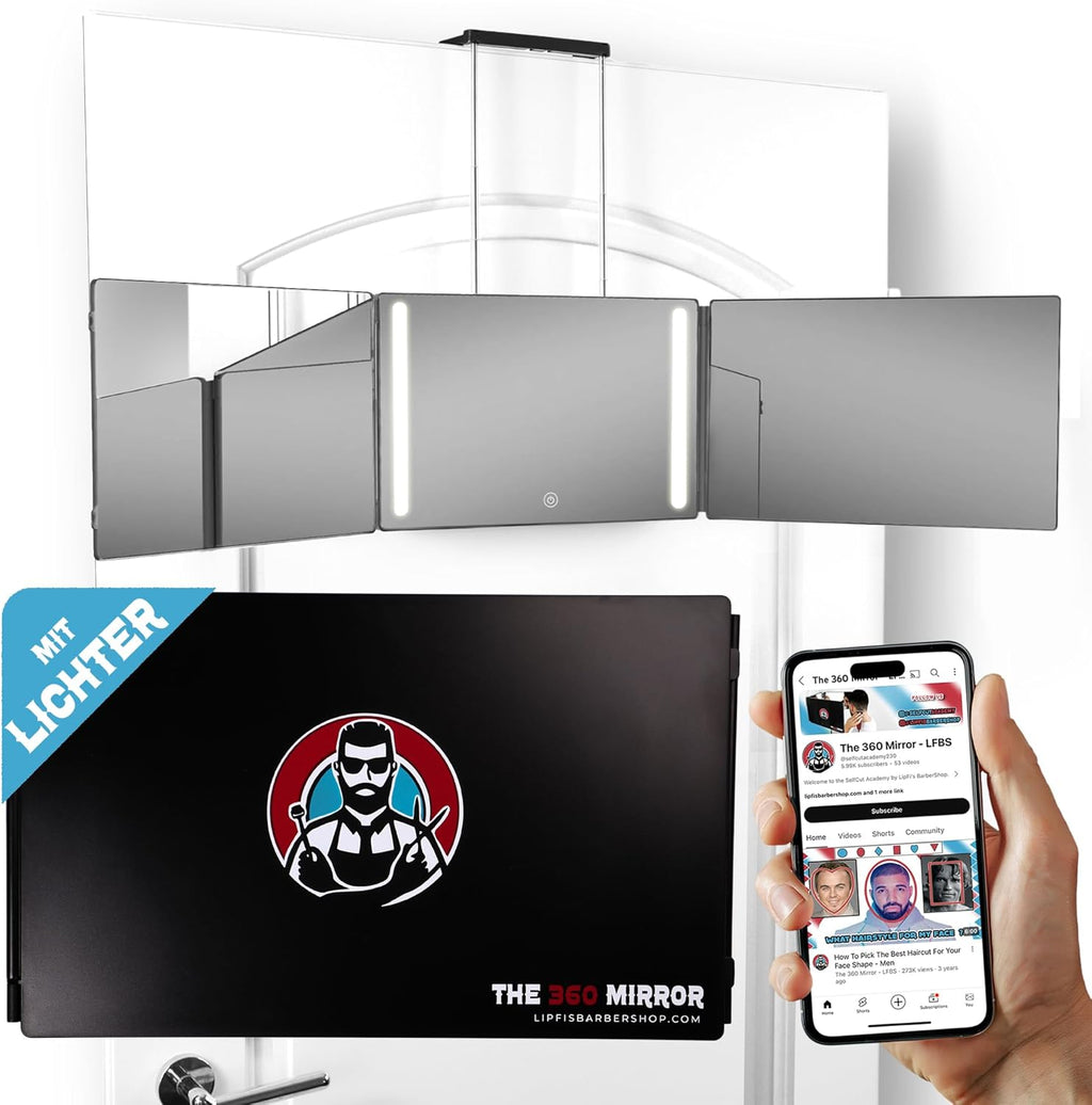 LIPFISBARBERSHOP 360° Selbsthaarschneide Spiegel 3-fach verstellbar Maenner