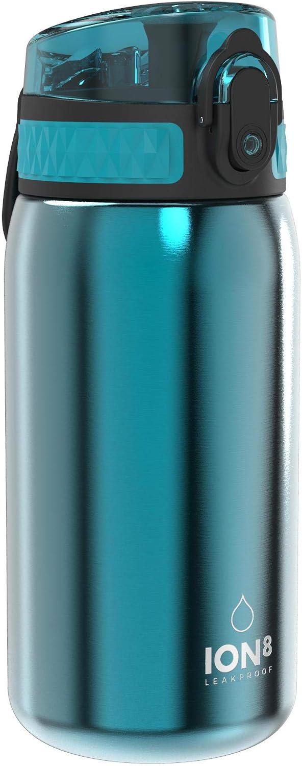 Ion8 Kinder Trinkflasche Edelstahl auslaufsicher Einhand Klappdeckel