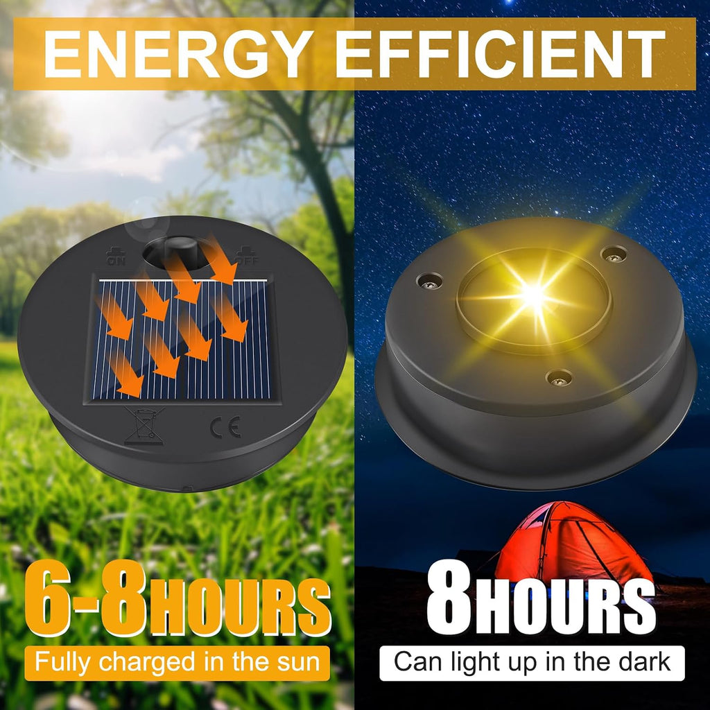 Solarleuchte Ersatzdeckel 7cm-8cm mit LED Solarpanel wasserdicht, 6 Stueck