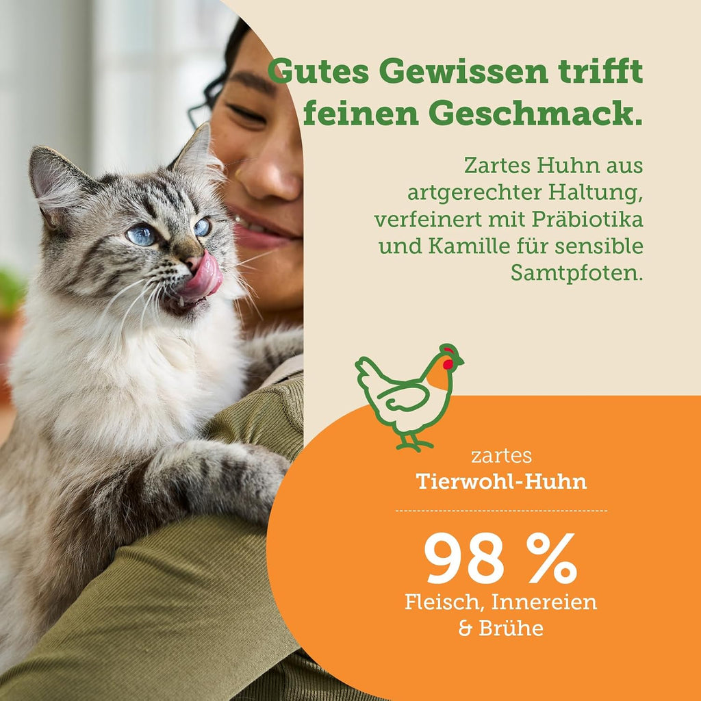 MERA Cats Nature Sensitive Huhn Katzenfutter Nass 12x85g Mono-Protein ohne Getre