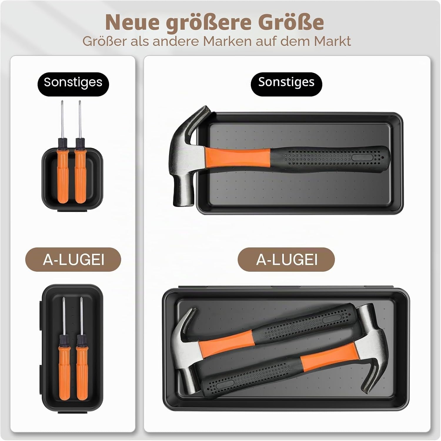 28-tlg. transparenter Schubladen-Organizer Set, 5 Groessen fuer Make-up Bad Buero Kue