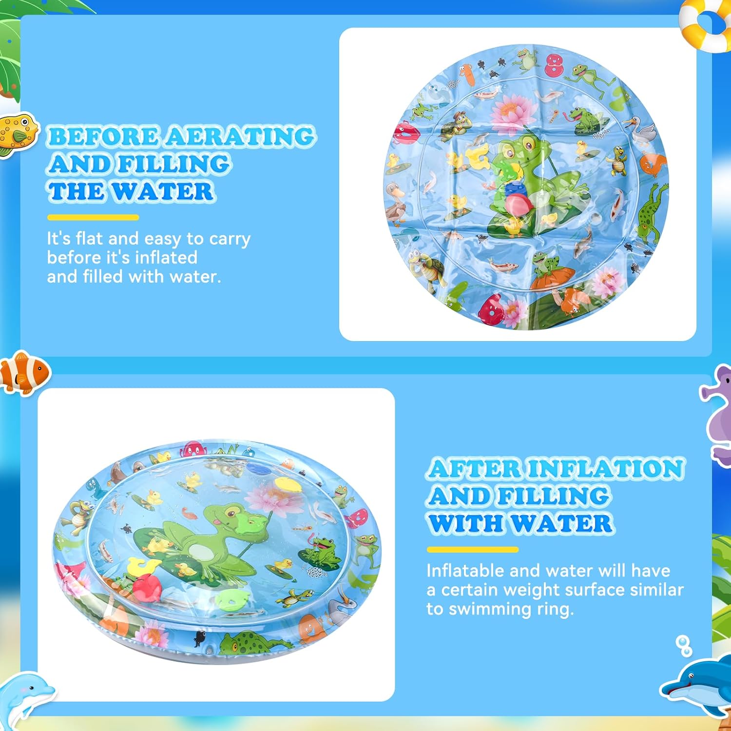 Aufblasbare Wasserspielmatte fuer Kinder Katzen Hunde sensorisch Sommer