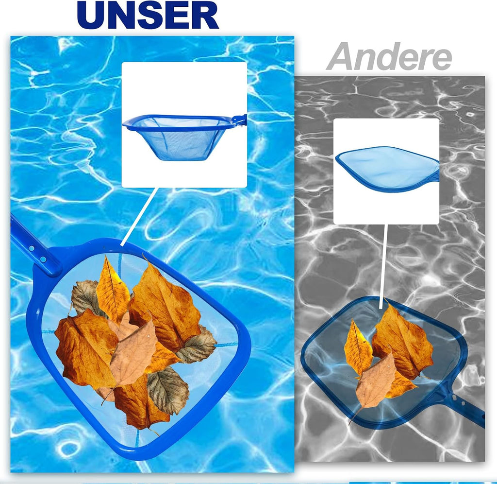 Feinmaschiger Poolkescher 185 cm Teleskopstange fuer Pool, Teich, Whirlpool