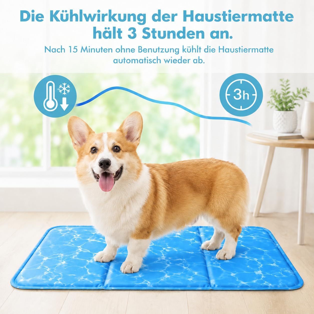 Kuehlmatte Hund 40x50 cm Selbstkuehlende Wasserdichte Hundematte M 2cm