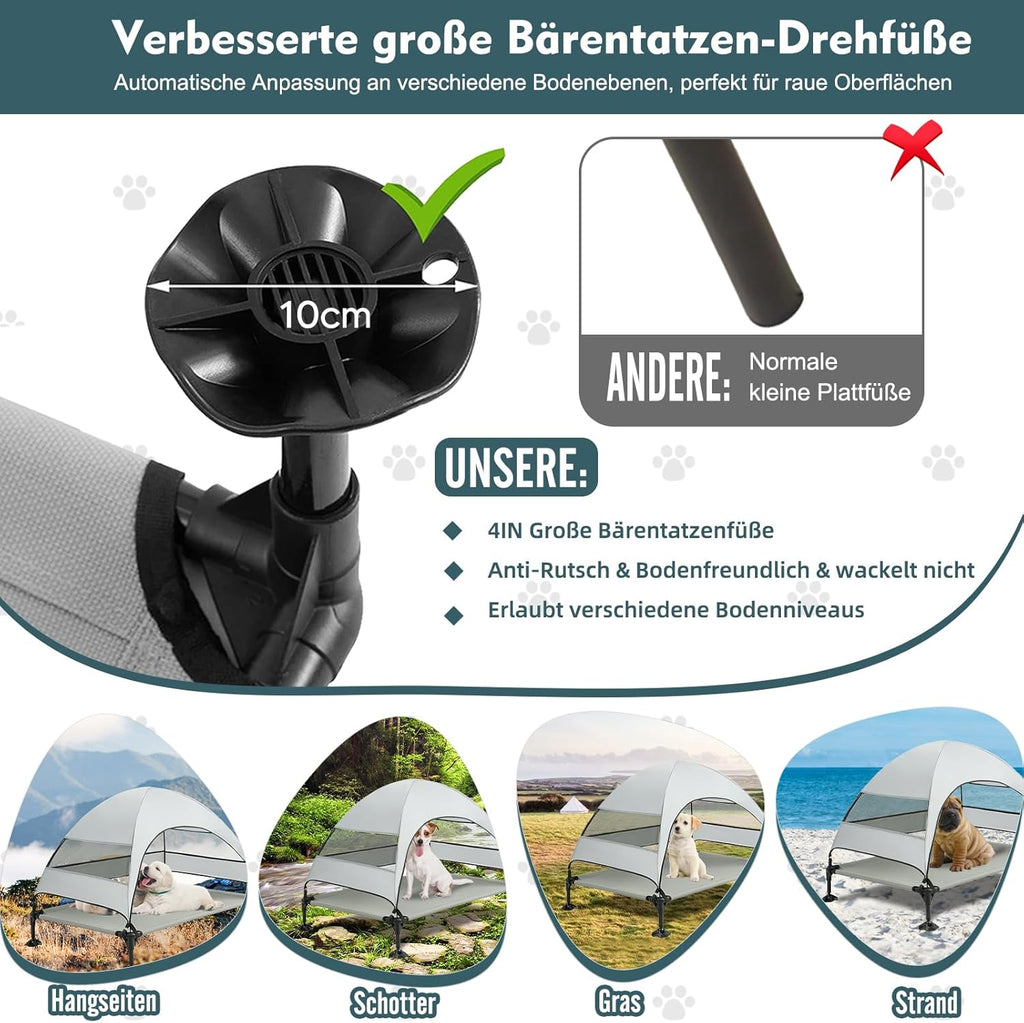 Snagle Paw Hundeliege mit Dach erhoehtes Design wasserdicht fuer grosse Hunde