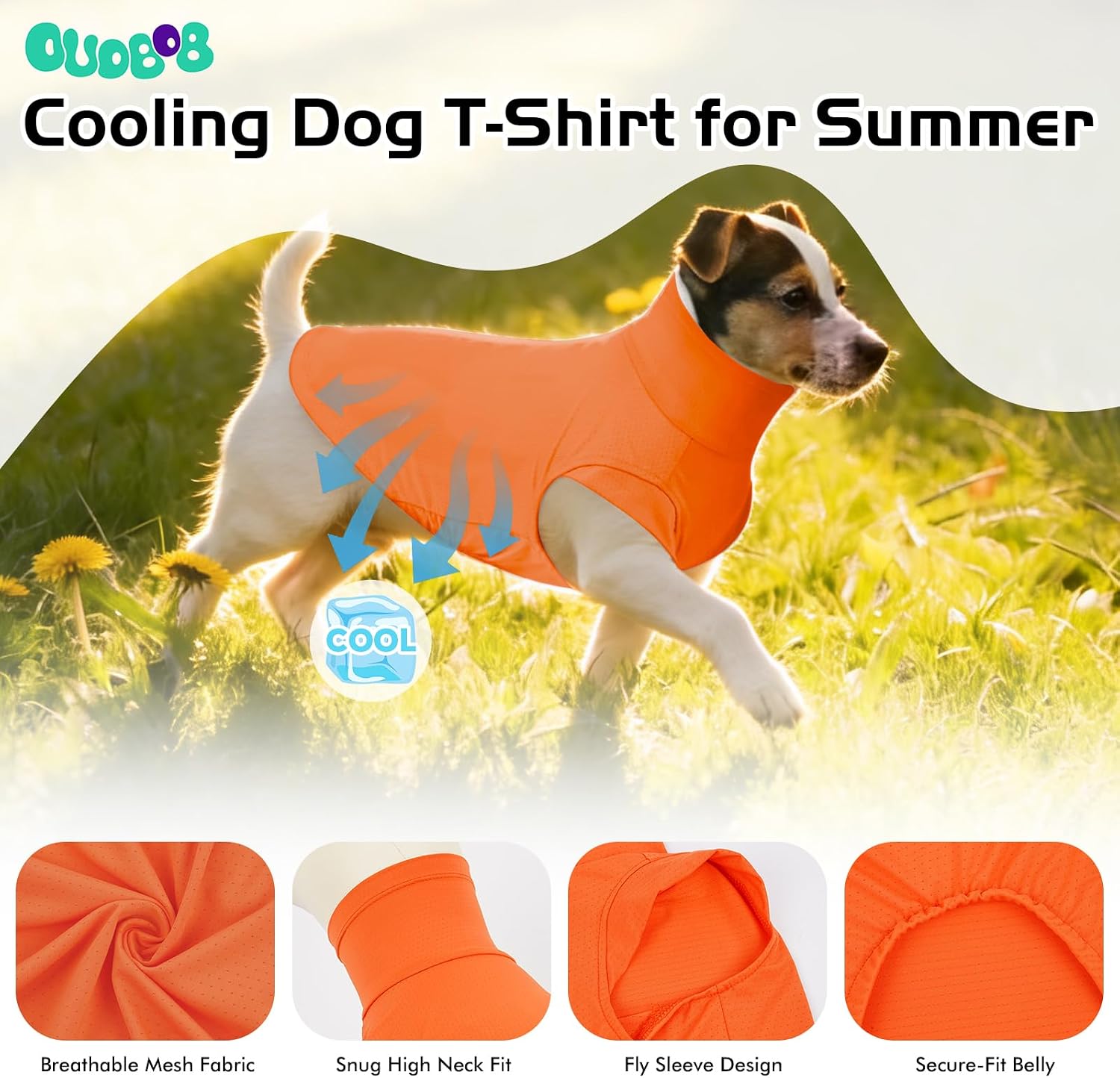 Hundekuehlweste 2er-Pack Orange Blau mit Stehkragen und dehnbarem Bauchgurt