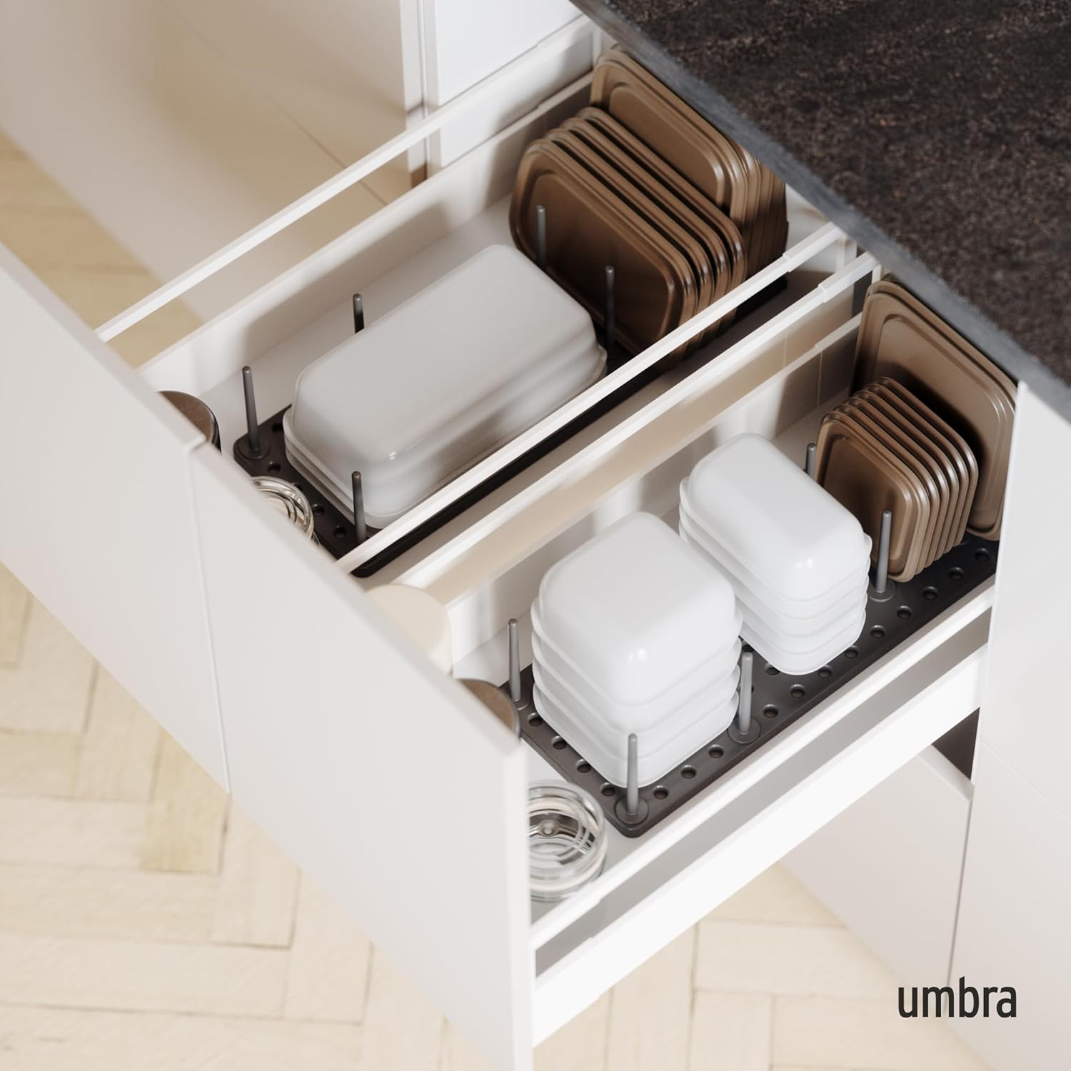 Kuechen Organizer Topf- und Pfannendeckelhalter verstellbar 10cm-21cm