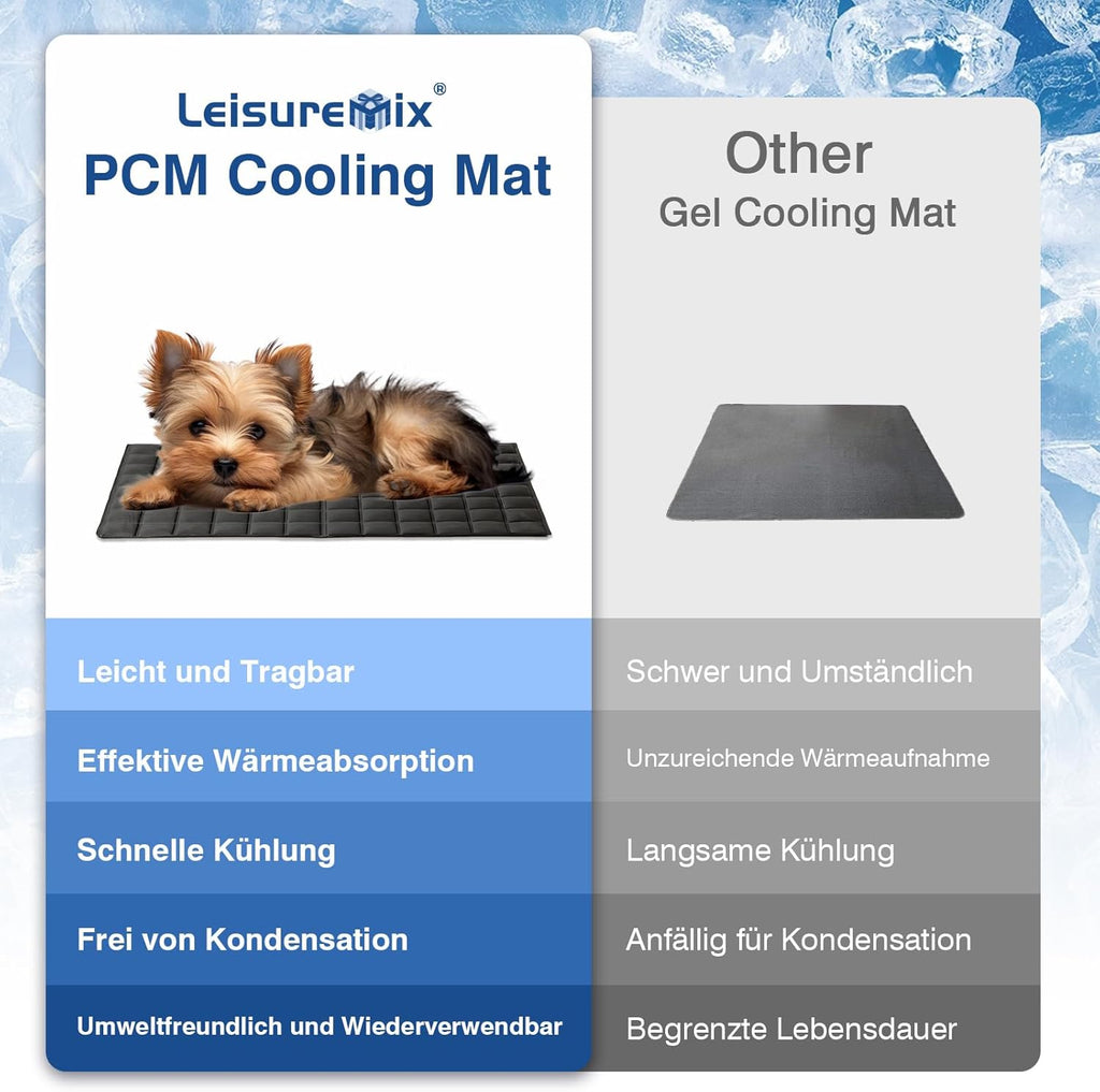 PCM Kuehlmatte fuer Hunde und Katzen 37x25 cm selbstkuehlend Beige