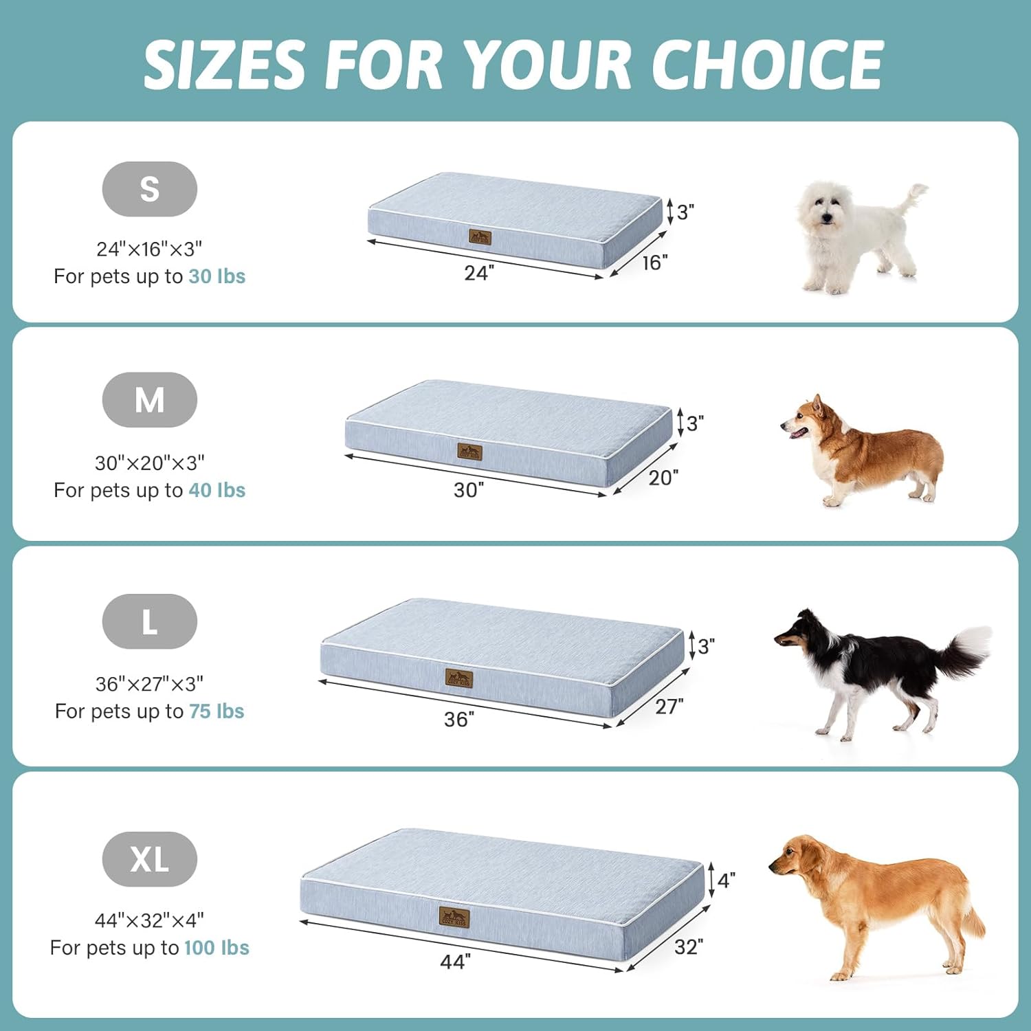 COZY KISS Hundebett 61x41x7,5cm kuehlend orthopaedisch und rutschfest