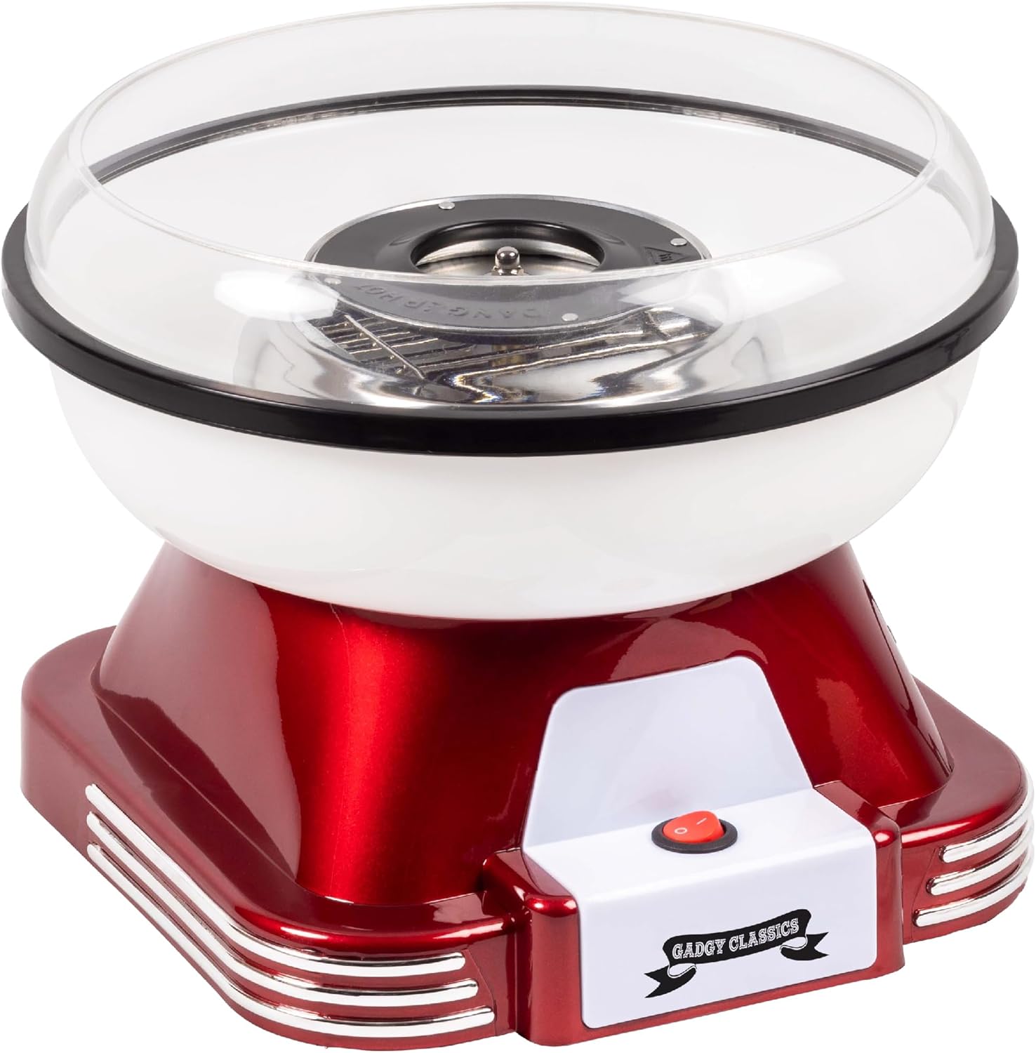 Gadgy Zuckerwattemaschine 500W Retro 22 cm Rot/Weiss fuer Zucker & Bonbons