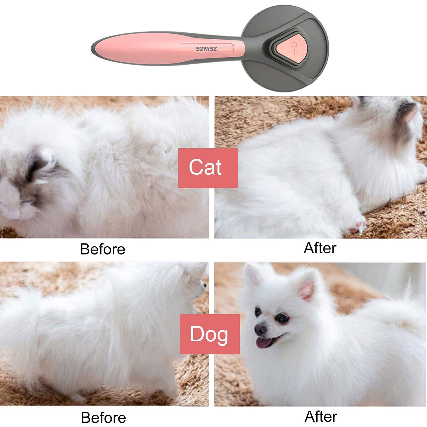 Hundebürste Katzenbürste Fellbürste gegen lose Haare Rosa