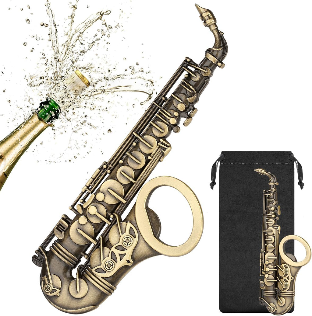 Saxophon Flaschenoeffner Bronze Geschenk fuer Musiker Maenner Frauen