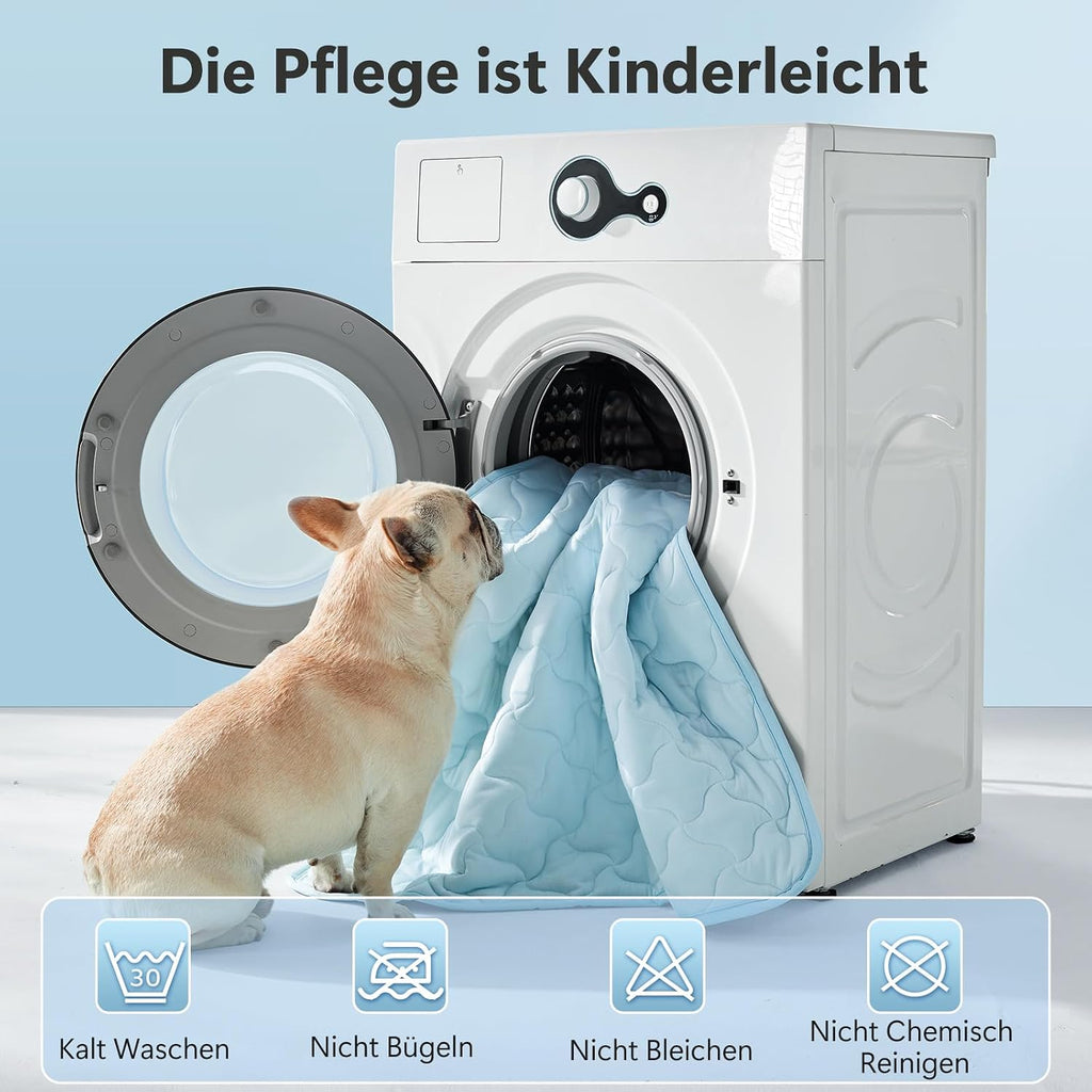 JOEJOY Kuehlmatte fuer Hunde 65x50 cm - selbstkuehlend, waschbar, Grau, 40cm-70cm