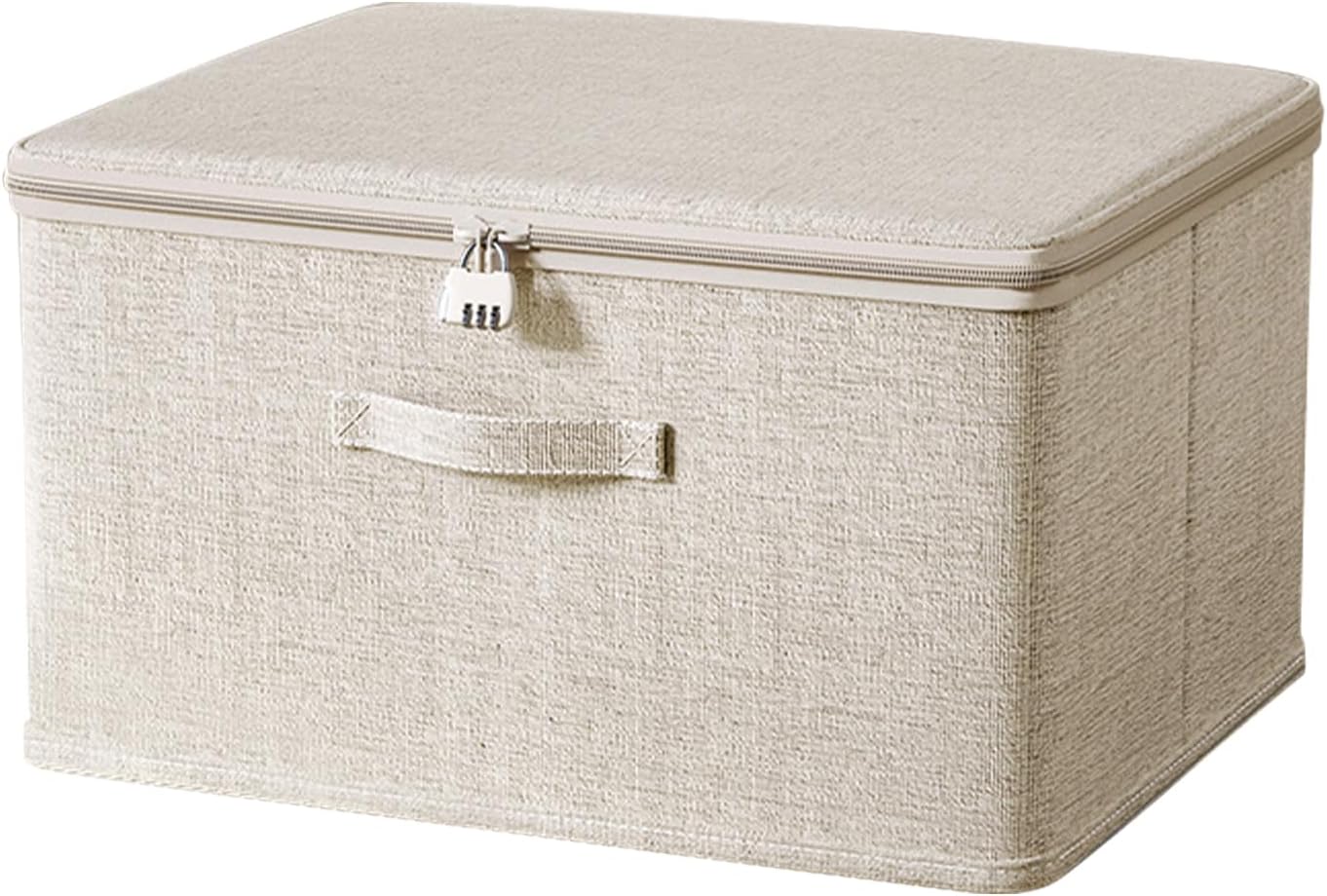 Aufbewahrungsbox faltbar Baumwolle Leinen abschließbar 30x20x14cm 14cm-26cm