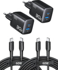 INIU 30W USB-C Netzteil 2er Set mit USB-C und USB-A Kabel, GaN Schnellladegeraet