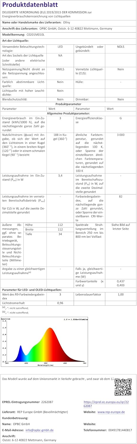 Ollny Camping Lichterkette 10m Aufrollbar Wiederaufladbar 8 Modi Dimmbar