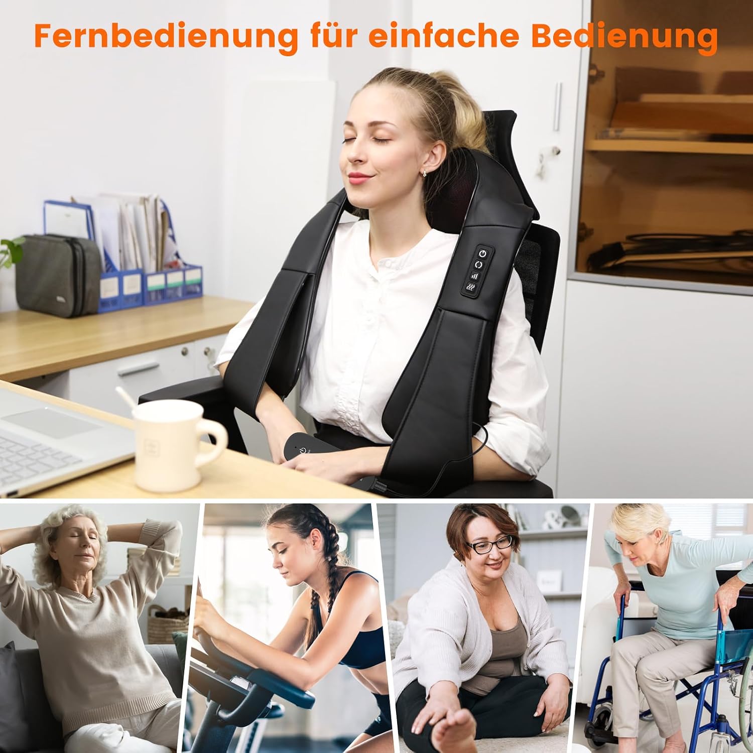Ikristin Shiatsu Nacken- und Rueckenmassagegeraet 3D mit Waerme