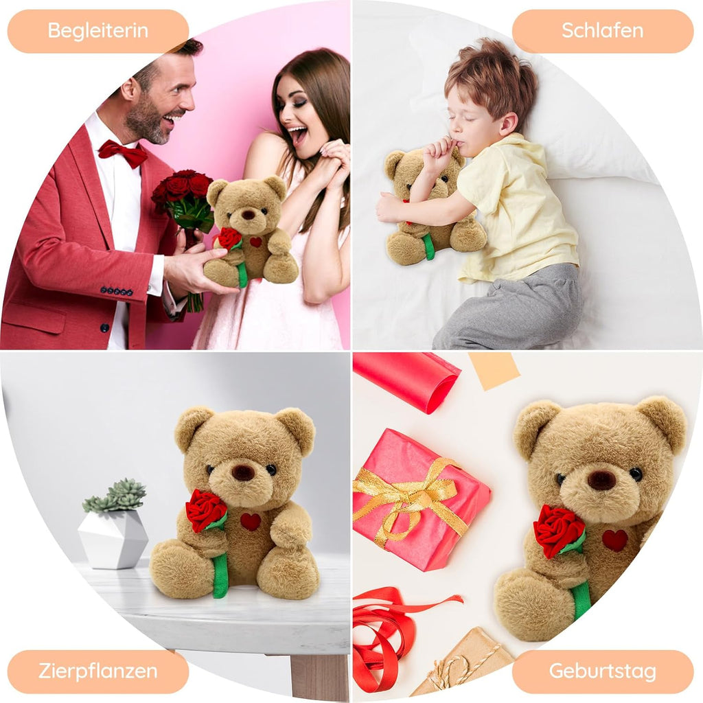 Teddybaer Plueschtier 25 cm hellbraun Kuscheltier Teddy