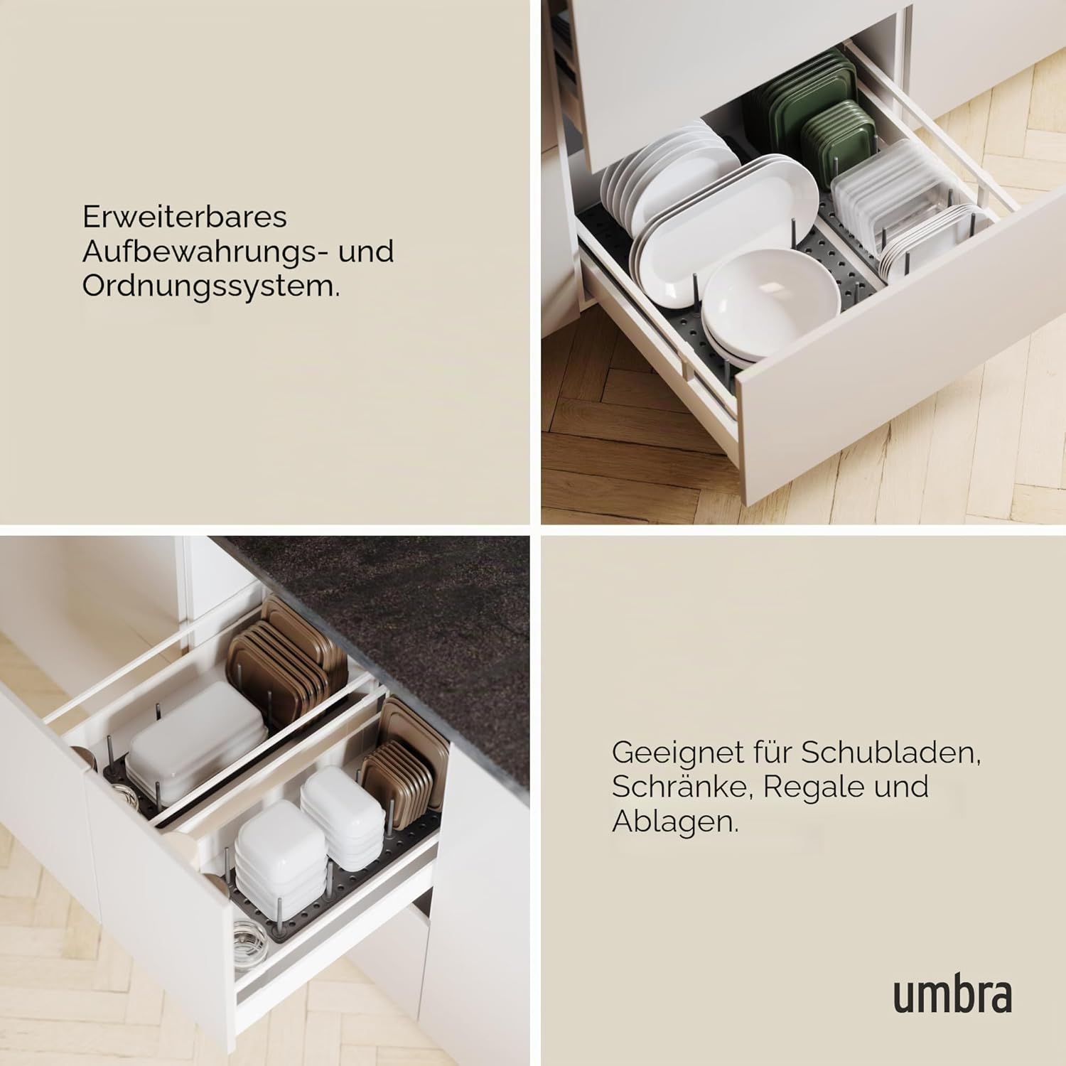 Kuechen Organizer Topf- und Pfannendeckelhalter verstellbar 10cm-21cm