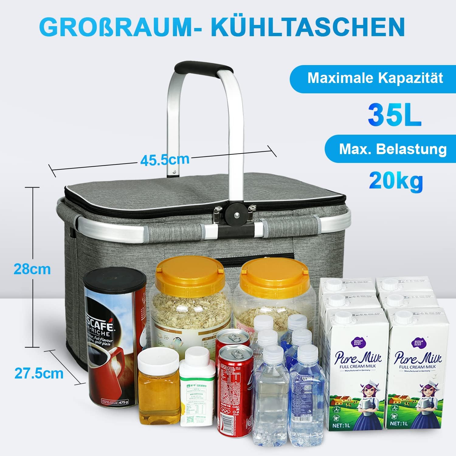 faltbare isolierte Kuehltasche wasserdicht fuer Camping Picknick