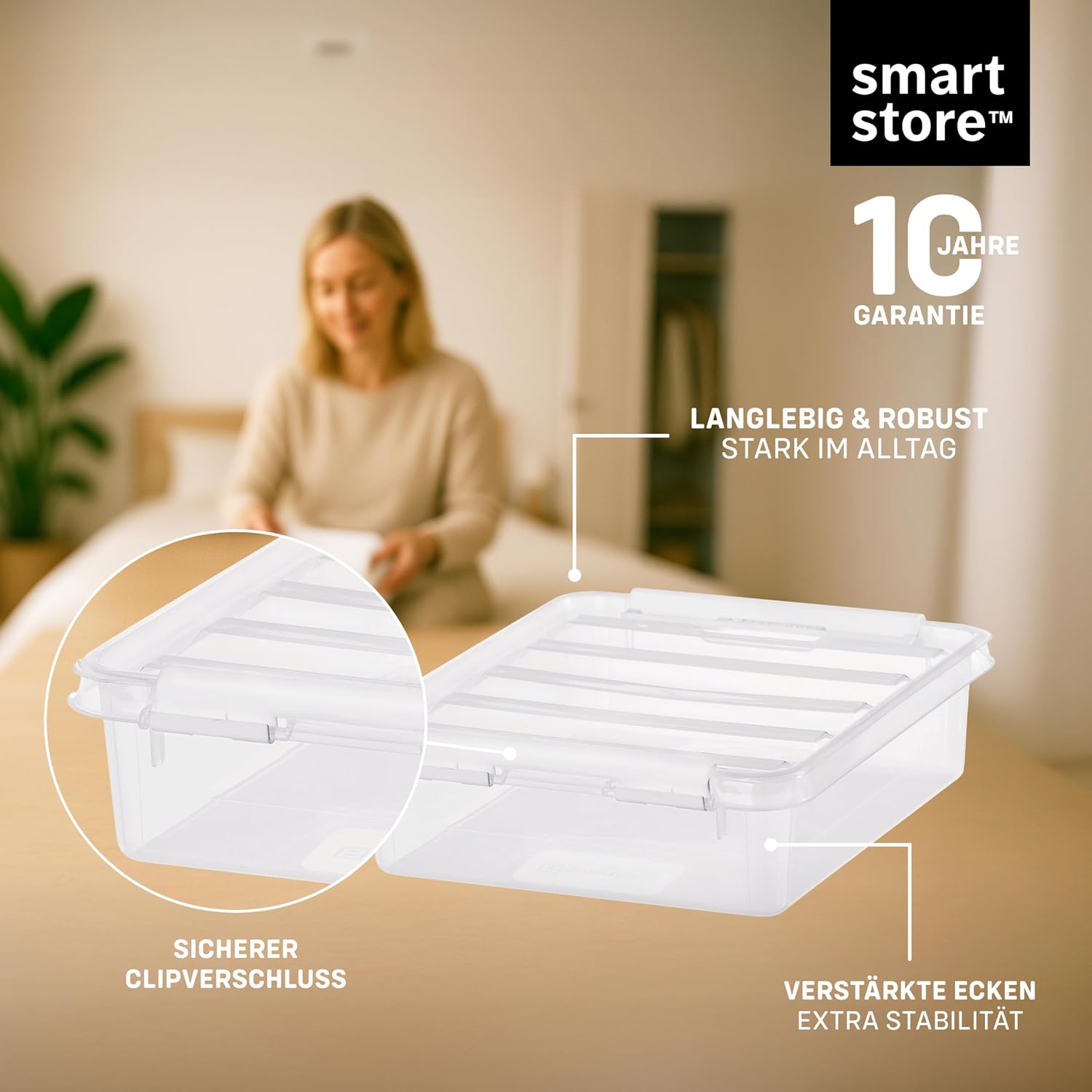 Smartstore Aufbewahrungsbox Classic mit Deckel stapelbar 10er Set