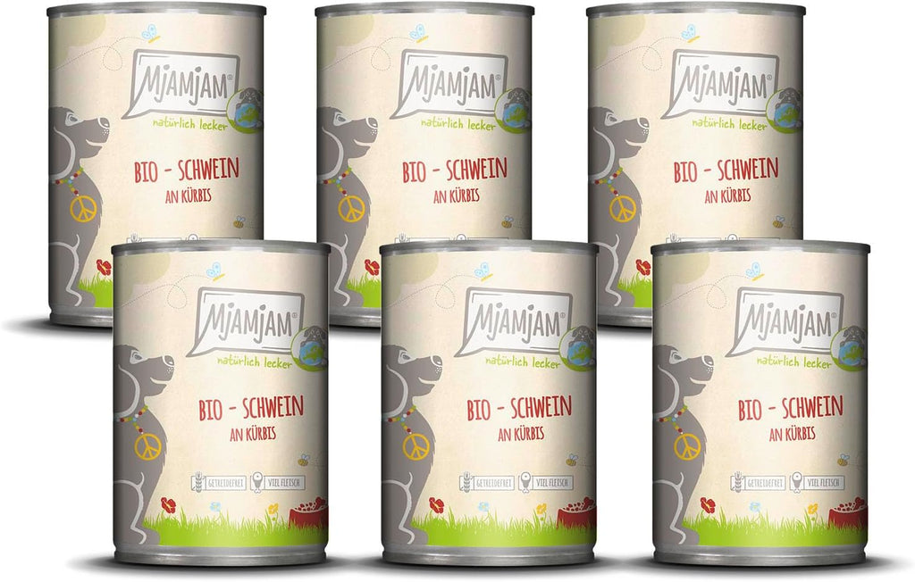 MjAMjAM Hundefutter Nassfutter Bio Huhn mit Moehrchen 6x400g getreidefrei -2