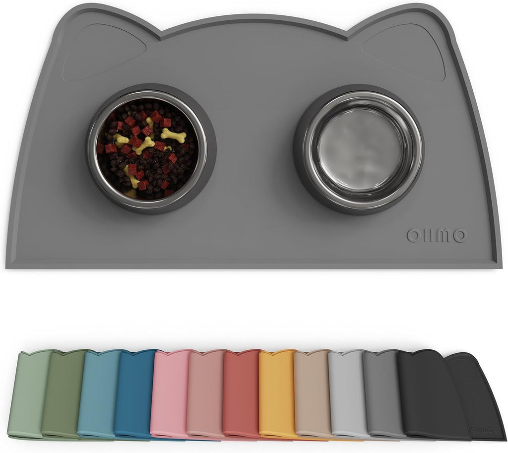 OHMO Napfunterlage 46x25 cm rutschfest silikon Wasserdicht fuer Hund Katze -61