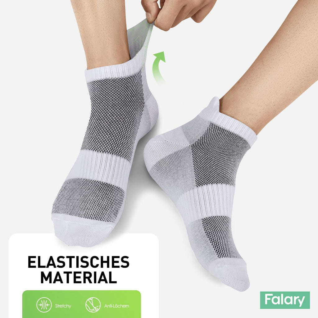 FALARY 10 Paar Sneaker Socken Baumwolle Herren Damen Kurz Sportsocken