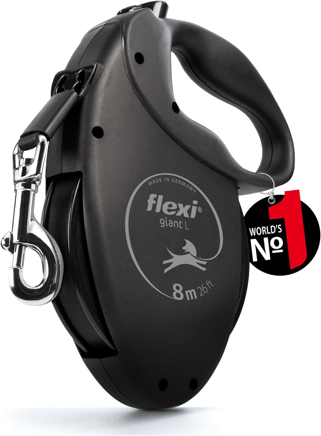 ausziehbare Hundeleine 8-10m Gurt Roll-Leine bis schwarz/neon-gelb