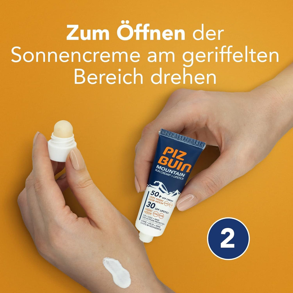 Piz Buin Mountain 2‑in‑1 Sonnencreme LSF 50+ und Lippenpflege LSF 30 22,3ml