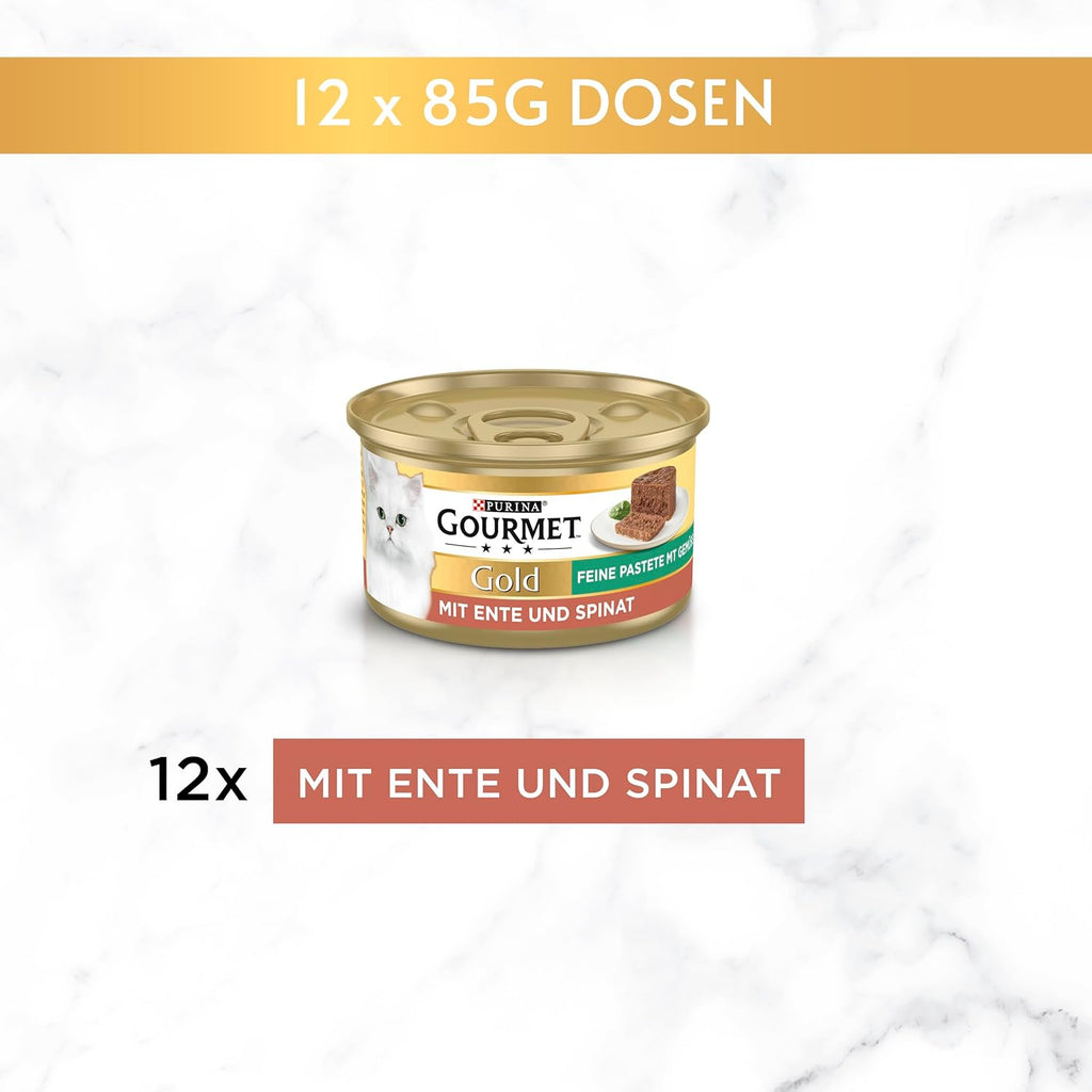 Gourmet Gold Feine Pastete Forelle & Tomaten Katzennassfutter 12× verschieden