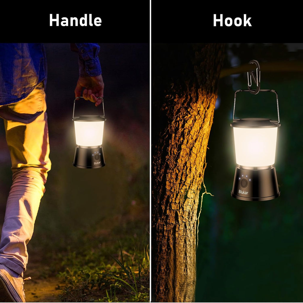Blukar LED Campinglampe 2000 lm Aufladbar, Stufenlos dimmbar, 5 Modi