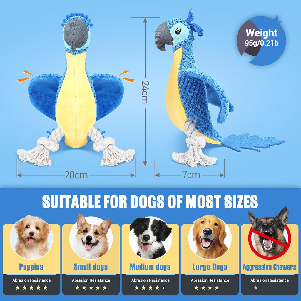 ROSAUI Hundespielzeug Pluesch mit Quietscher und Knisterpapier fuer Welpen