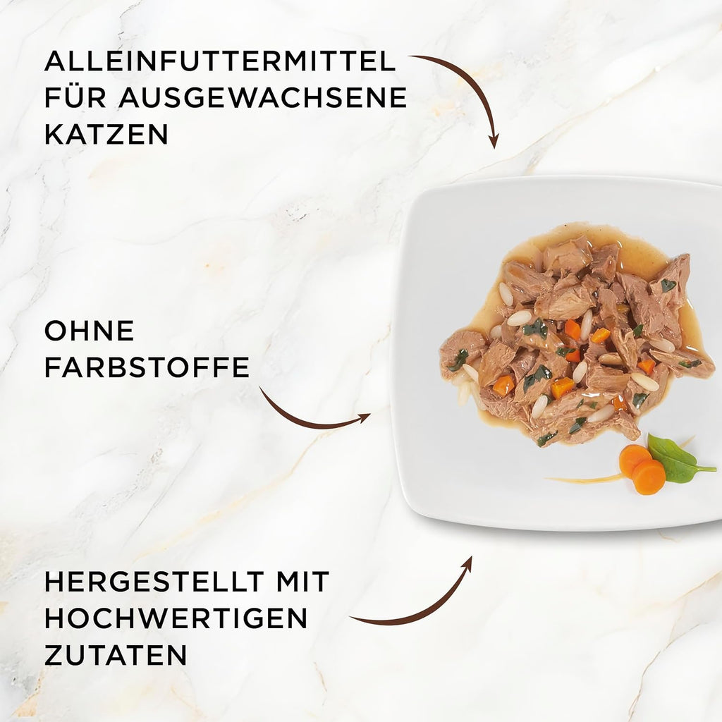 Gourmet A la Carte Nassfutter Katzen Huhn Spinat Pasta-Perlen 26x85g