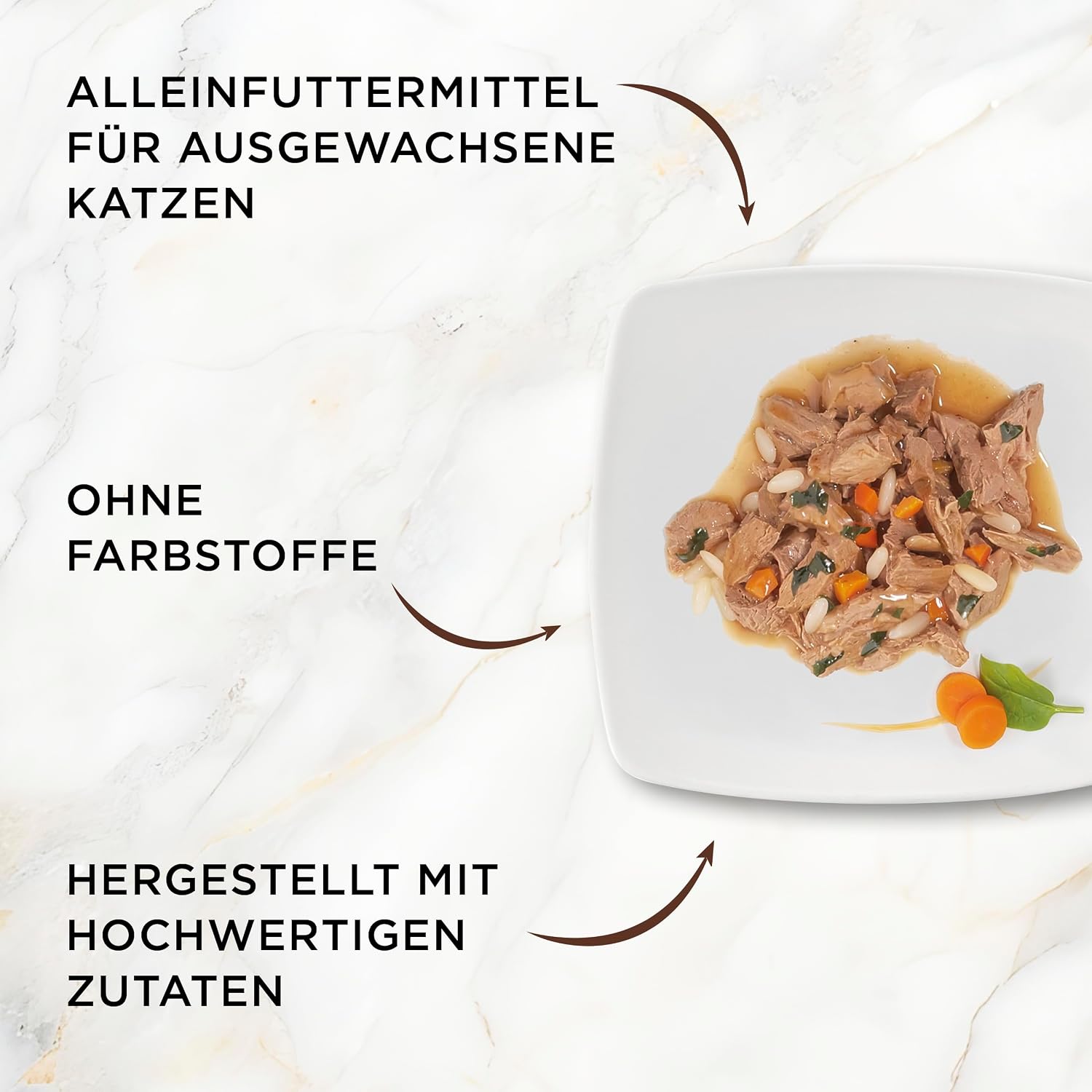 Gourmet A la Carte Nassfutter Katzen Huhn Spinat Pasta-Perlen 26x85g