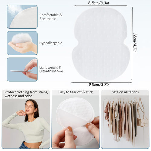 100 Stueck selbstklebende Achselpads Schweissabsorber geruchsfrei fuer Damen Herren