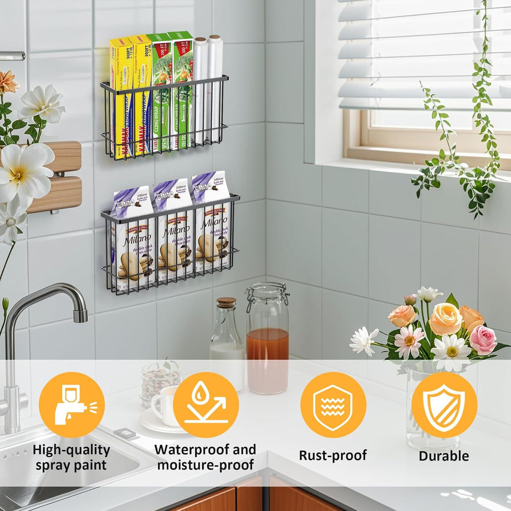 Schranktuer Organizer 2er Set selbstklebend Kueche Bad Aufbewahrungsbox
