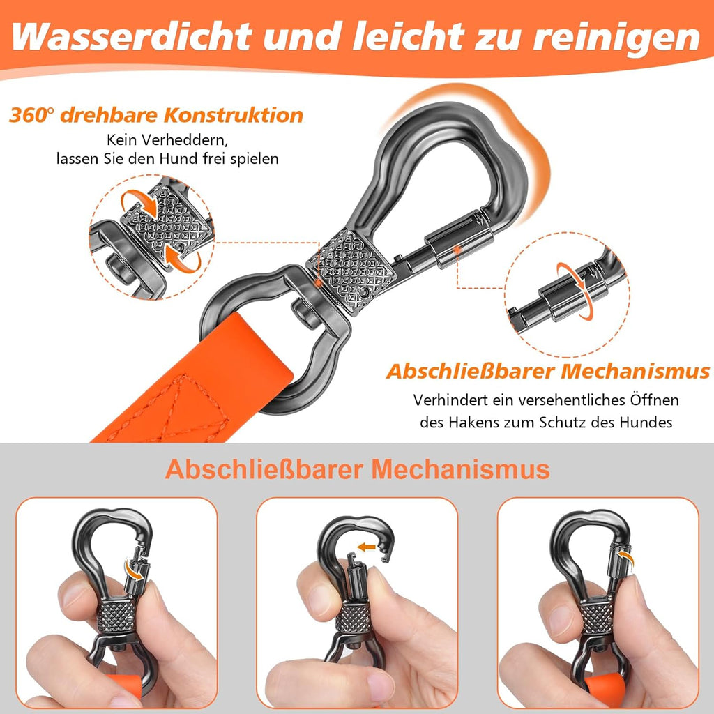 XBEN Schleppleine gummiert wasserdicht mit Karabiner 3m-30m
