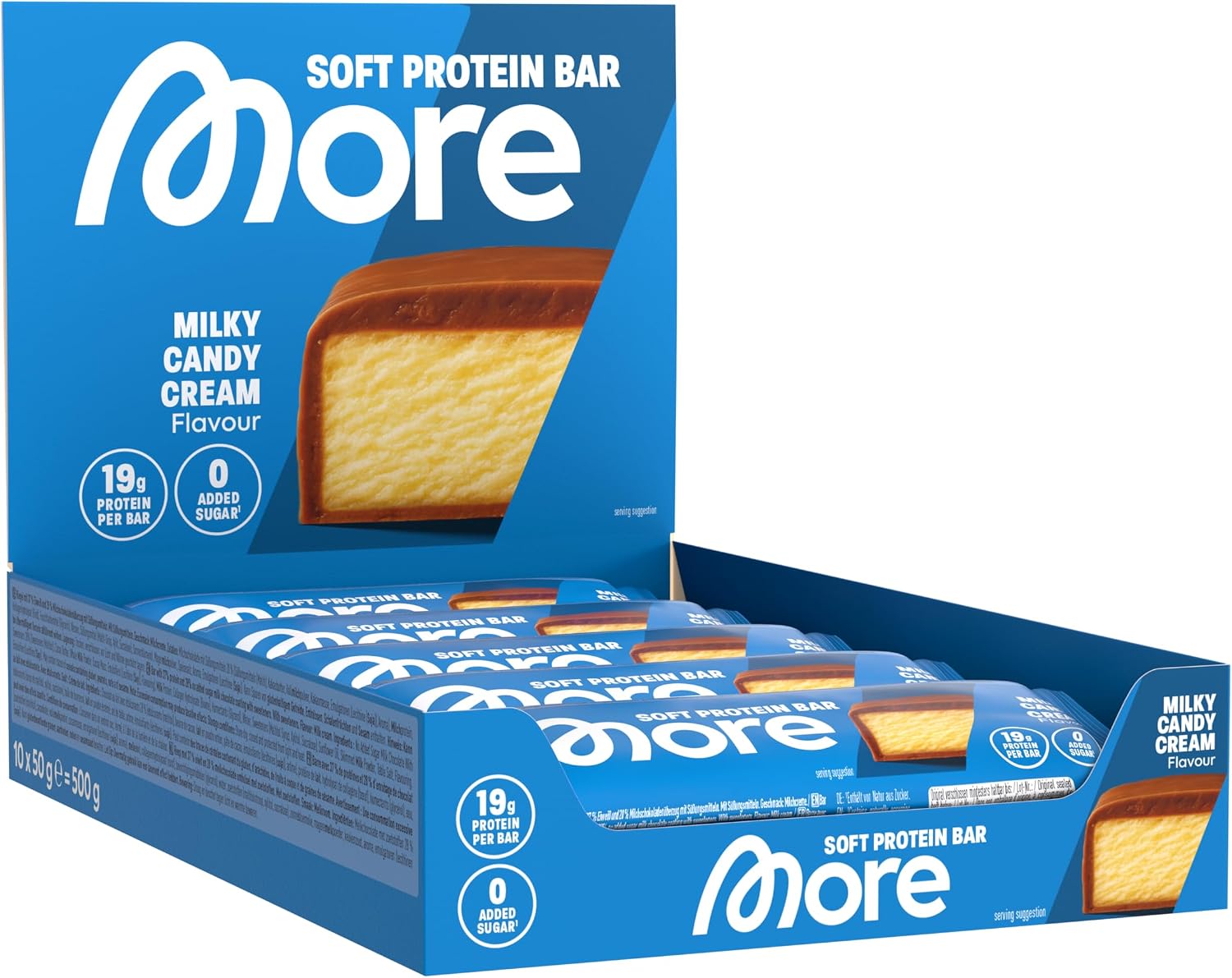 MORE Soft Protein Bar 10 x - Milky Candy Cream, verschiedene Sorten