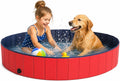 lionto faltbarer Hundepool Ø 80 cm Hoehe 20 cm PVC kratzfest Anti-Rutsch 80cm-120