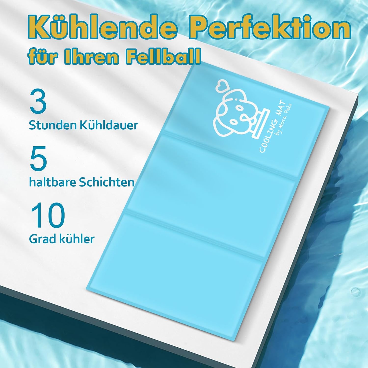 Pawtasy selbstkuehlende Hundematte S 50 x 40 cm Grau mit Gelfuellung