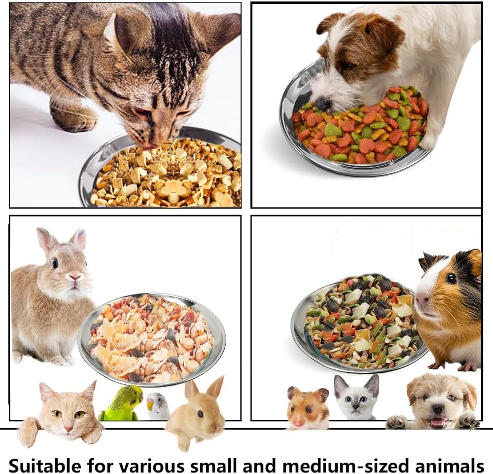 6x Katzennapf Edelstahl 14 cm Futternapf Wassernapf Katze Hund Set