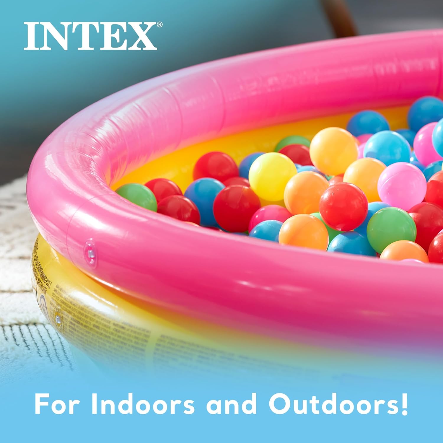 Intex Sunset Glow Pool aufblasbarer Kinderpool rund fuer Garten und Balkon
